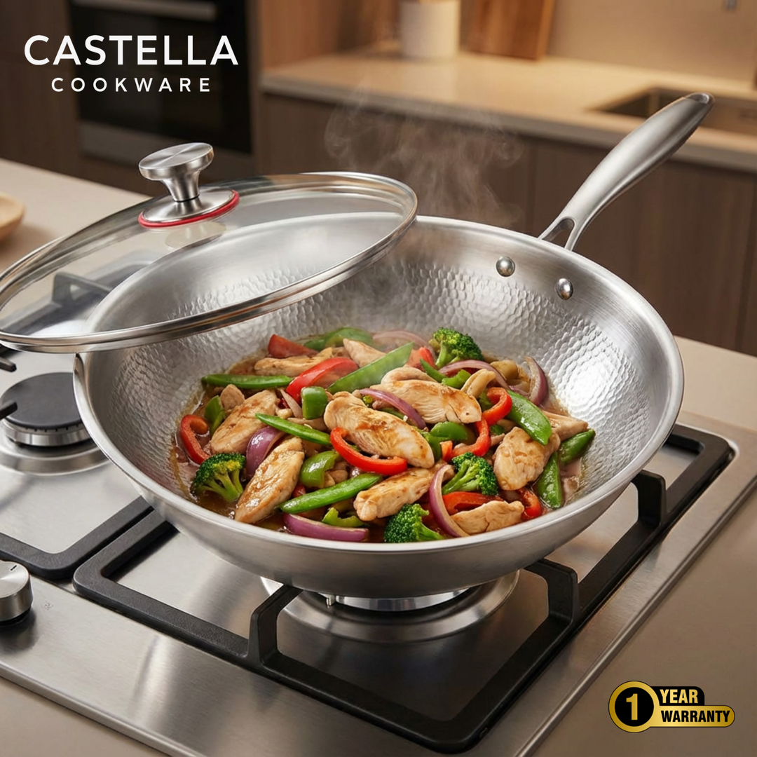 Titanium Wok Pan Flat Bottomed