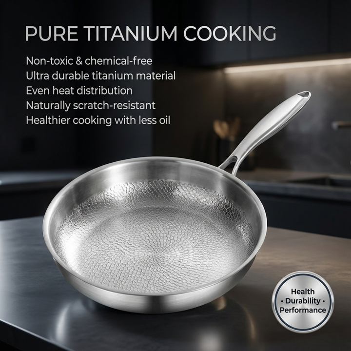 Titanium Hammered Pan + Utensil