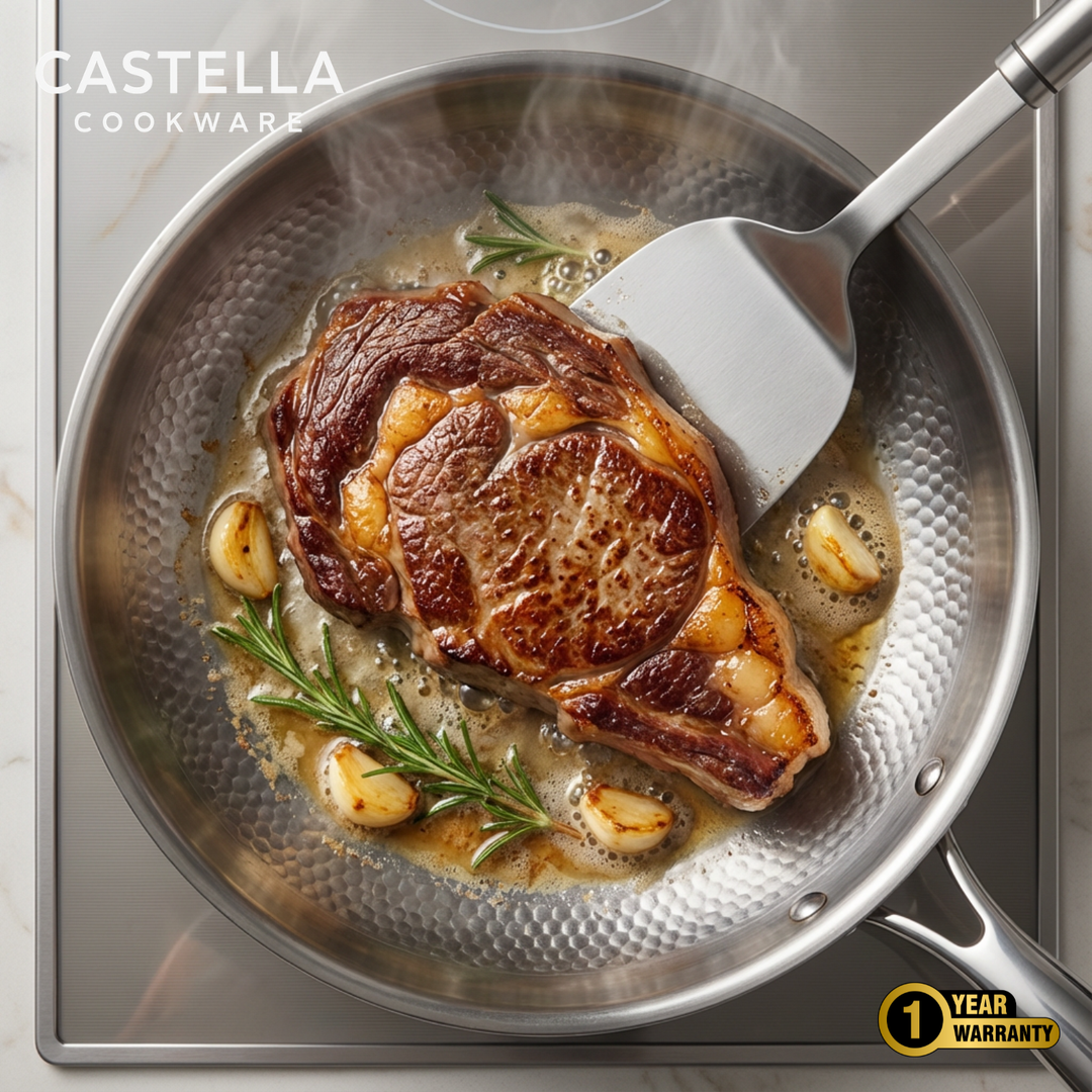 Titanium Hammered Pan + Utensil